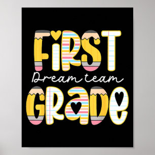 Eerste klas droomteam eerste schooldag terug naar poster