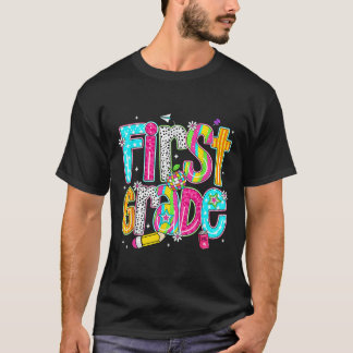 Eerste klas gelukkige eerste schooldag leuke achte t-shirt
