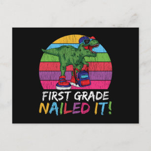 Eerste klas is gelukt T Rex Terug naar school cade Briefkaart