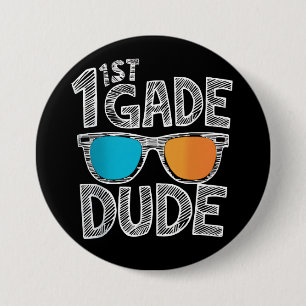 Eerste klas kerel terug naar school eerste klas st ronde button 7,6 cm