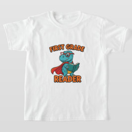 Eerste klas lezer T-Rex dinosaurus terug naar scho T-shirt