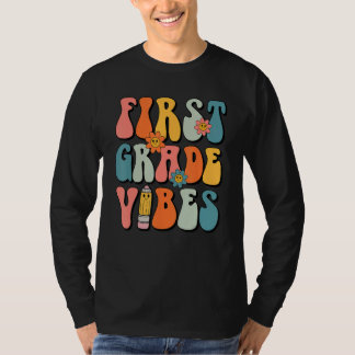 Eerste klas sfeer Groovy eerste dag terug naar sch T-shirt