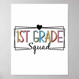 Eerste klas squad leraren kinderen 1e klas terug n poster