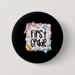 Eerste klas terug naar school Coquette Bow voor me Ronde Button 5,7 Cm