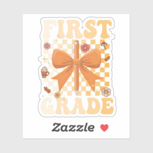 Eerste klas terug naar school herfst boog Coquette Sticker