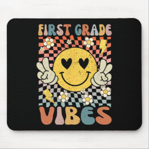 Eerste klas Vibes 1e klas Retro Docent 1e dag Muismat