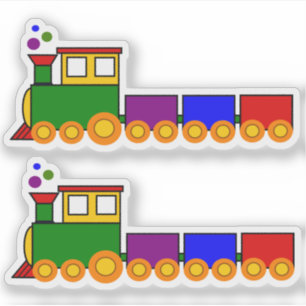 Eerste kleuren Wooden Toy Train Sticker