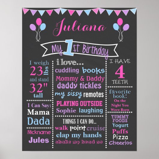 Eerste krijgsdag-bord, roze, Paars, blauw Poster (Voorkant)