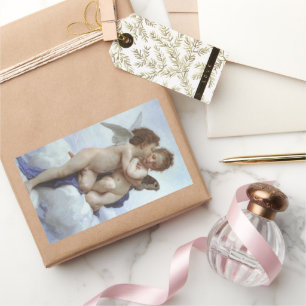 Eerste Kus door Bouguereau, Vintage Victoriaanse E Rechthoekige Sticker