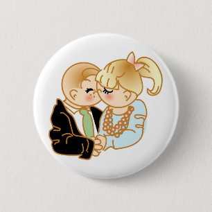 Eerste kus herinneren ronde button 5,7 cm