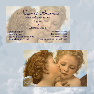 Eerste kus, L'Amour et Psyché, Enfants, Bouguereau Visitekaartje
