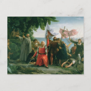 Eerste landing van Christoffel Columbus in Briefkaart