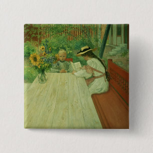 Eerste les, 1903 vierkante button 5,1 cm