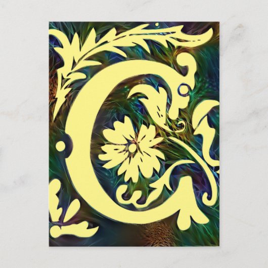 Eerste letter C  Corlorul ornament Briefkaart (Voorkant)