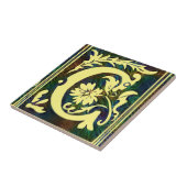 Eerste letter C Corlorul ornament Tegeltje (Zijkant)