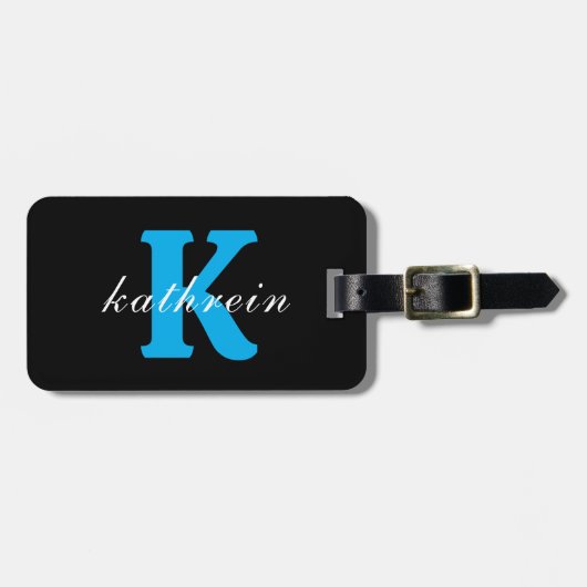 Eerste letter K Eenvoudig monogram moderne stijl Bagagelabel (Voorkant horizontaal)