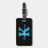 Eerste letter K Eenvoudig monogram moderne stijl Bagagelabel (Voorkant verticaal)