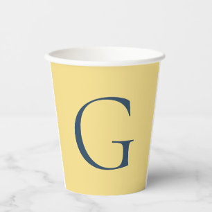 Eerste letter monogram Jasmine Leisteengrijs Effen Papieren Bekers