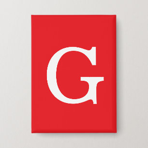 Eerste letter monogram rood wit gewoon eenvoudig button