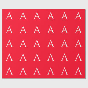Eerste letter monogram rood wit gewoon eenvoudig cadeaupapier