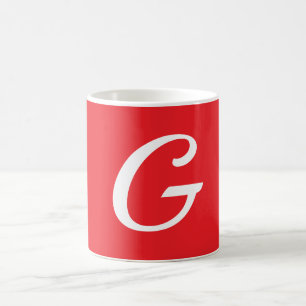 Eerste letter monogram rood wit gewoon eenvoudig koffiemok