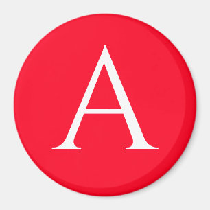 Eerste letter monogram rood wit gewoon eenvoudig magneet