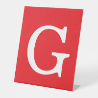 Eerste letter monogram rood wit gewoon eenvoudig