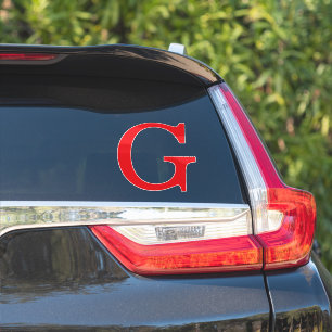 Eerste letter monogram rood wit gewoon eenvoudig sticker