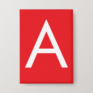 Eerste letter monogram rood wit gewoon modern button