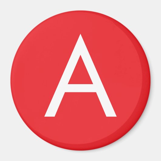 Eerste letter monogram rood wit gewoon modern magneet (Voorkant)