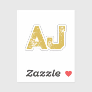 Eerste letters monogram goudkleurig gewoon eenvoud sticker