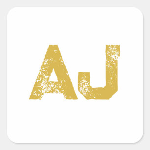 Eerste letters monogram goudkleurig gewoon eenvoud vierkante sticker