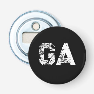 Eerste letters monogram zwart wit gewoon eenvoudig button flesopener