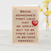 Eerste liefde - wenskaart kaart (Gele Bloem)