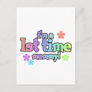Eerste maal mammie-regenboogT-shirts en schenkinge Briefkaart