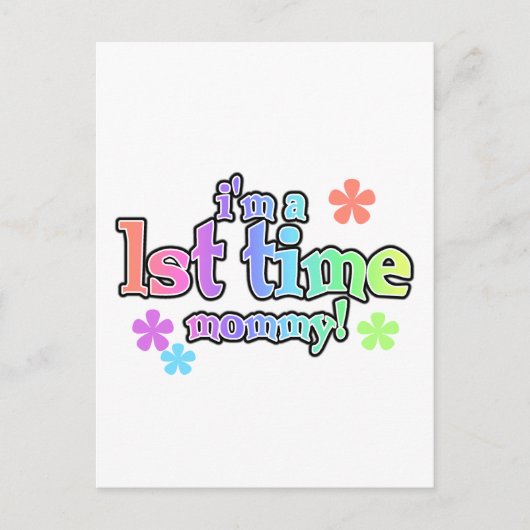 Eerste maal mammie-regenboogT-shirts en schenkinge Briefkaart (Voorkant)