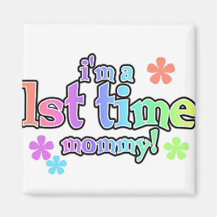 Eerste maal mammie-regenboogT-shirts en schenkinge Magneet