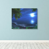 "Eerste maanlicht" omwikkeld canvas Afdruk (Insitu (Houten vloer))
