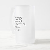 Eerste Man Initialen Matglas Bierpul (Voorkant links)