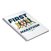 Eerste marathon marathoner Marathon Runner Notitieboek (Rechterzijde)