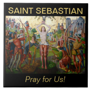 Eerste martelaarschap van St. Sebastian (M 013) Tegeltje