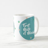 Eerste Mate Of Mischief Cat Lover Gift Koffiemok (Voorkant rechts)