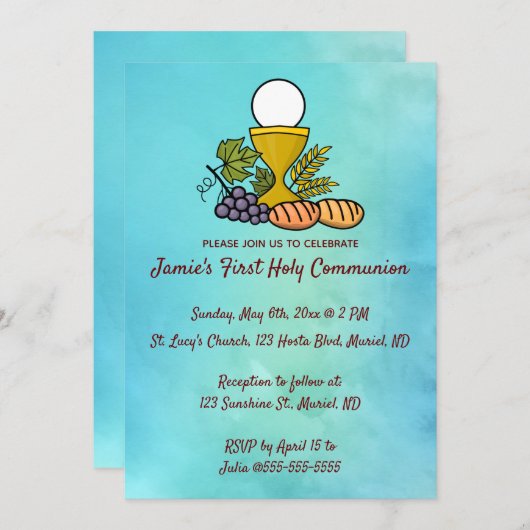 Eerste mededeling bewerkbare rijst en druiven kaart (Voorkant / Achterkant)