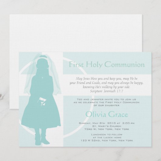 Eerste mededeling - Girl Kaart (Voorkant / Achterkant)