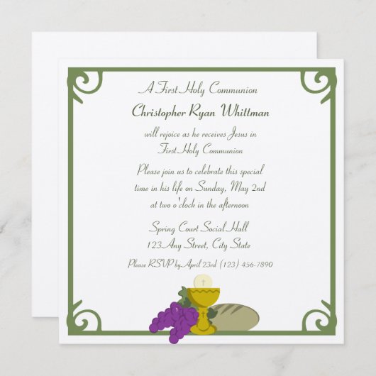 Eerste mededeling kaart (Voorkant / Achterkant)