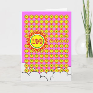 Eerste mijlpaal van 100 dagen van baby met zon kaart