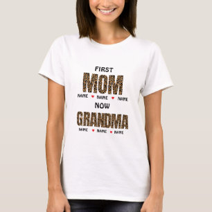 EERSTE MOEDER NU OMA Nana &op maat gemaakte namen T-shirt