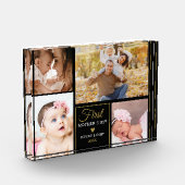 Eerste Moederdag Black en Gold 4 foto-inklage Fotoblokken (Links)