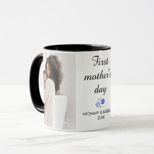 Eerste Moederdag Bloemige Moeder & Kind Ontwerp Mok