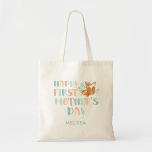Eerste Moederdag Boho Chic Typografie Personaliser Tote Bag